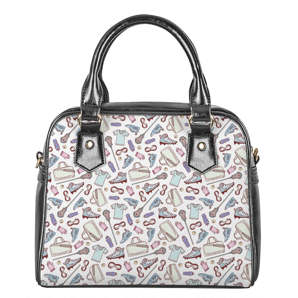 Lacrosse Sport Pattern Print Shoulder Handbag