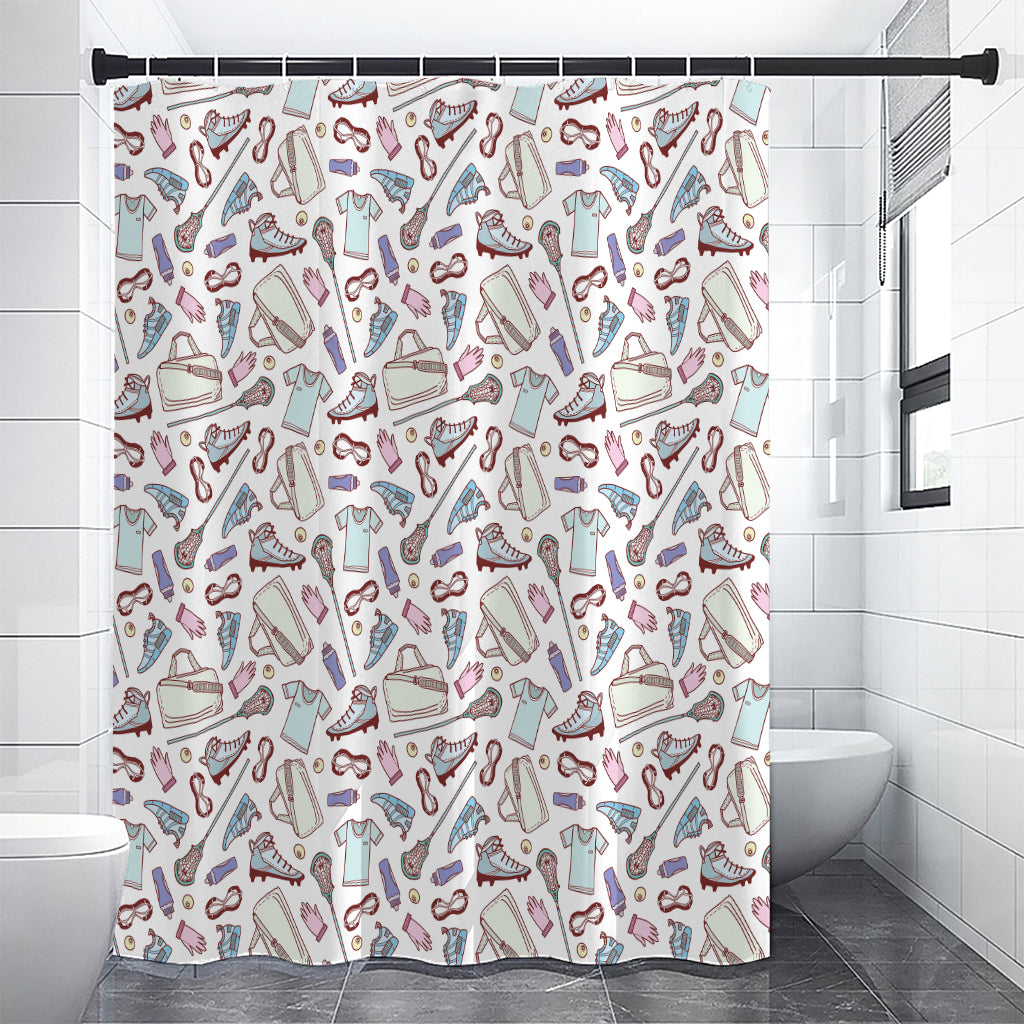 Lacrosse Sport Pattern Print Shower Curtain