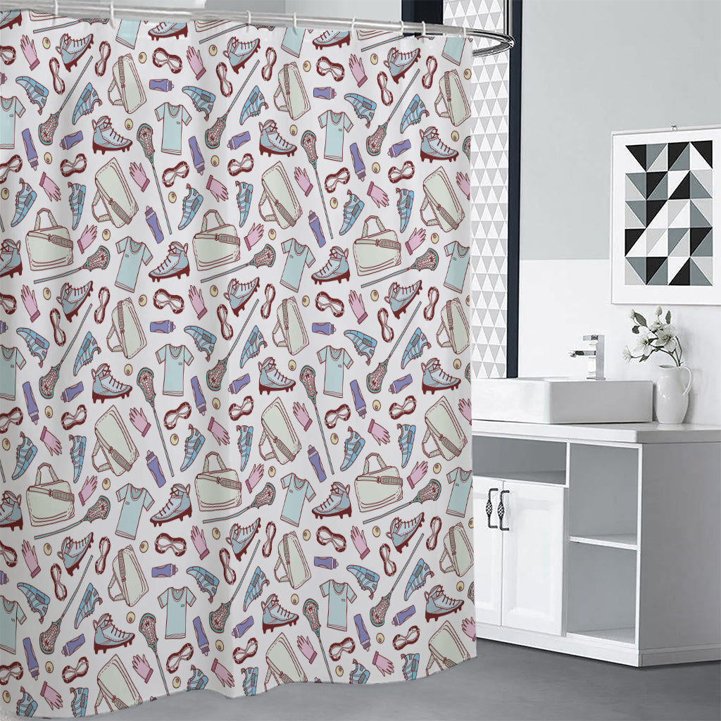 Lacrosse Sport Pattern Print Shower Curtain