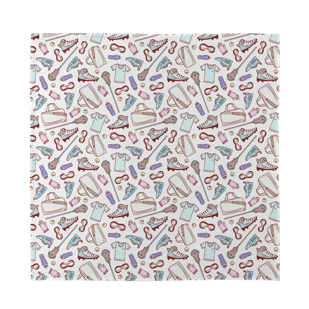 Lacrosse Sport Pattern Print Silk Bandana