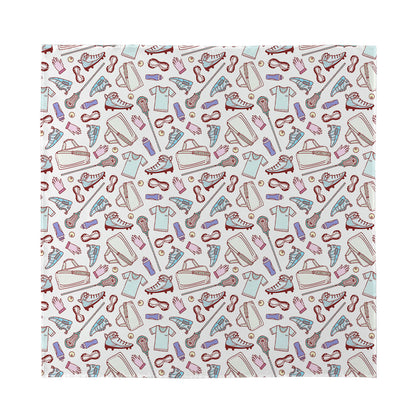 Lacrosse Sport Pattern Print Silk Bandana
