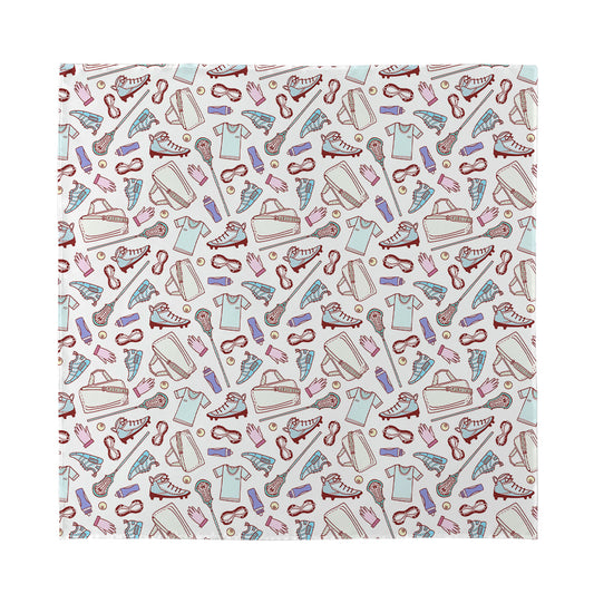 Lacrosse Sport Pattern Print Silk Bandana