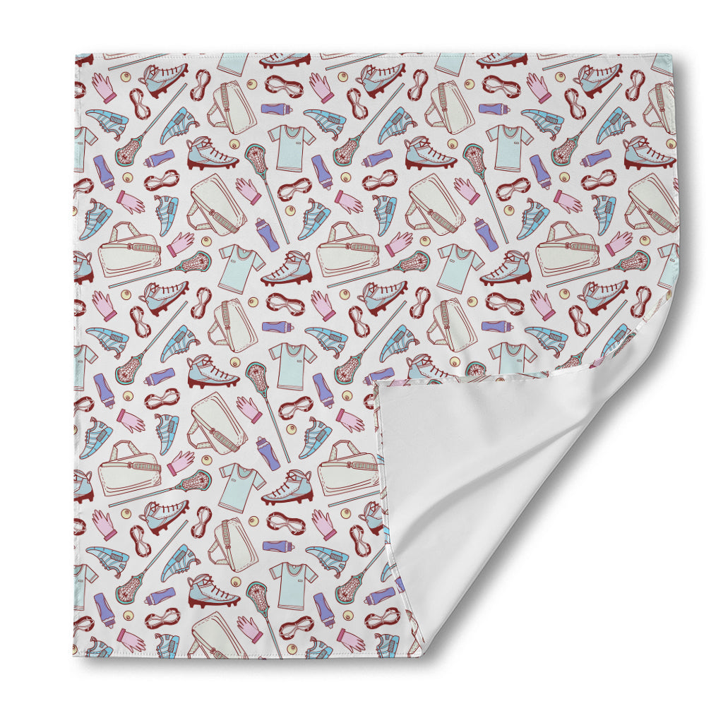 Lacrosse Sport Pattern Print Silk Bandana
