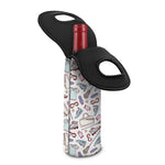 Lacrosse Sport Pattern Print Single Neoprene Wine Tote