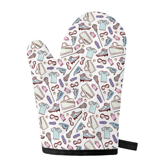Lacrosse Sport Pattern Print Single Oven Mitt