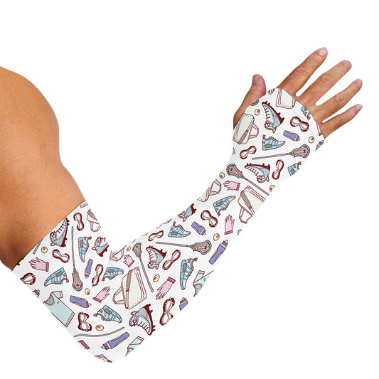 Lacrosse Sport Pattern Print Sun Protection Arm Sleeves