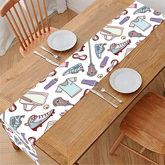 Lacrosse Sport Pattern Print Table Runner