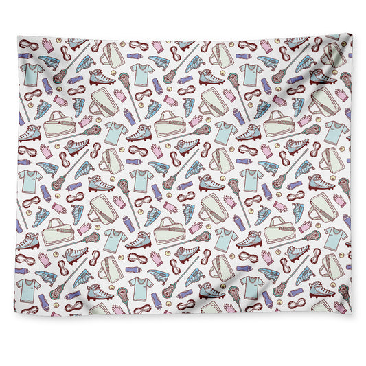 Lacrosse Sport Pattern Print Tapestry
