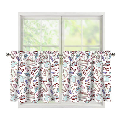 Lacrosse Sport Pattern Print Tier Curtains