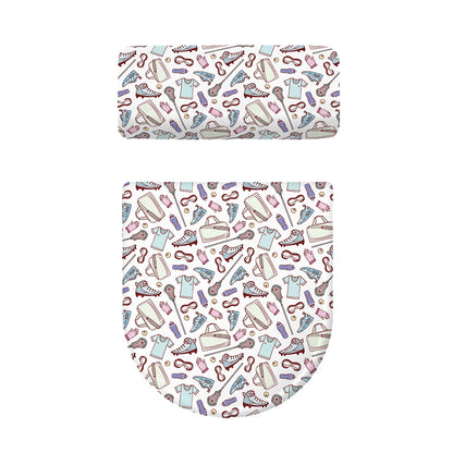 Lacrosse Sport Pattern Print Toilet Lid And Tank Cover Set