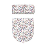 Lacrosse Sport Pattern Print Toilet Lid And Tank Cover Set