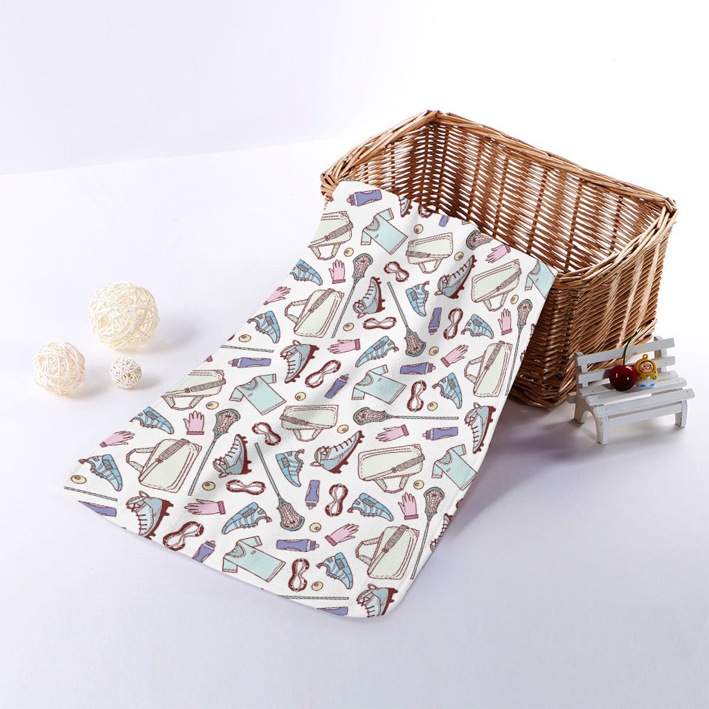 Lacrosse Sport Pattern Print Towel