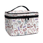 Lacrosse Sport Pattern Print Travel Makeup Bag