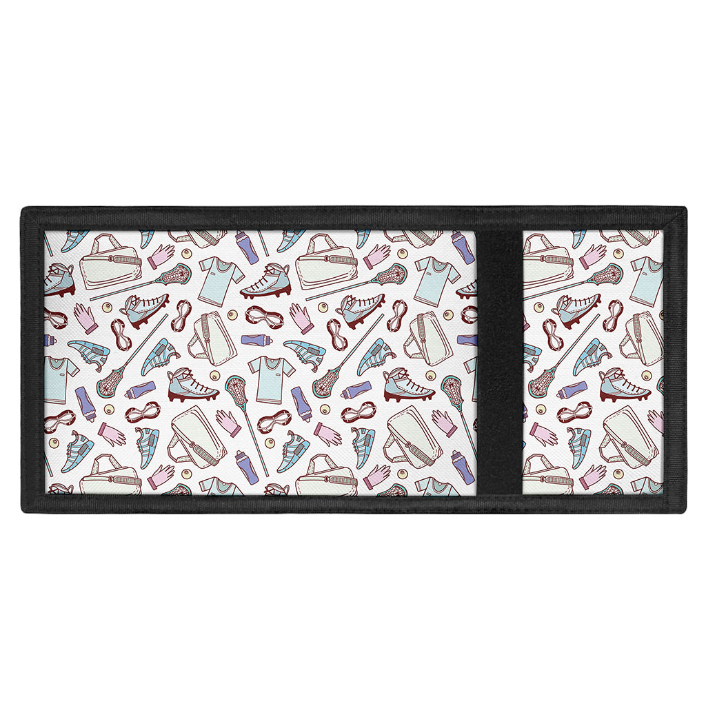 Lacrosse Sport Pattern Print Trifold Wallet