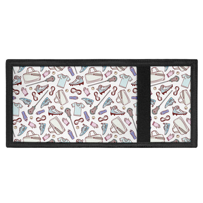 Lacrosse Sport Pattern Print Trifold Wallet