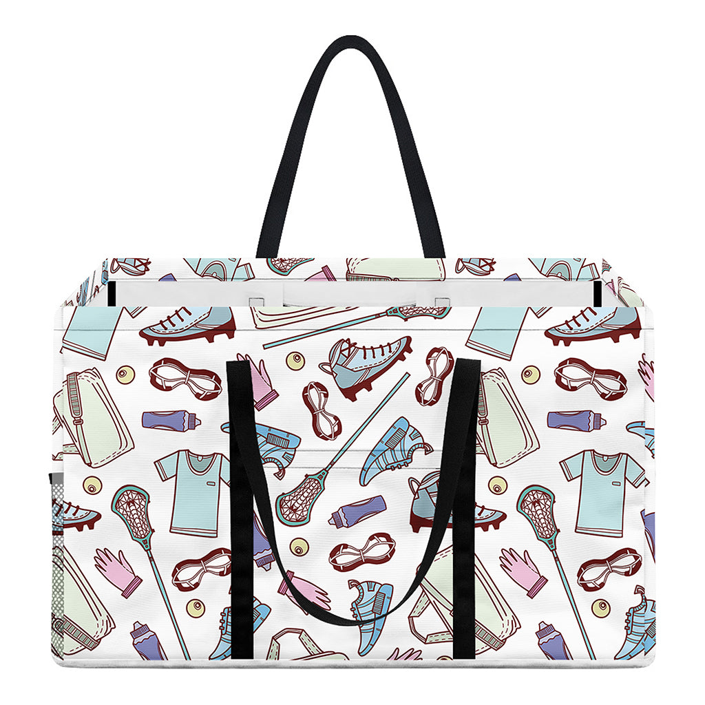 Lacrosse Sport Pattern Print Utility Tote Bag