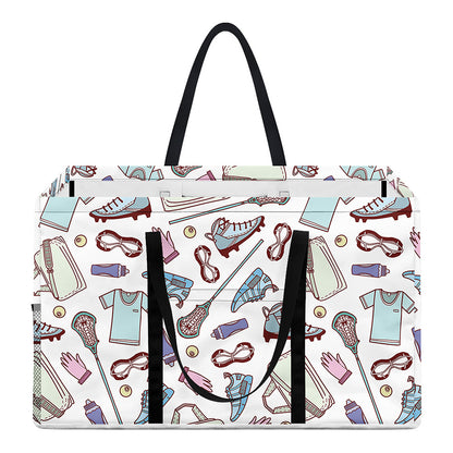 Lacrosse Sport Pattern Print Utility Tote Bag