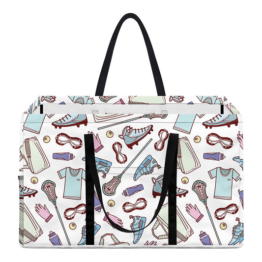 Lacrosse Sport Pattern Print Utility Tote Bag