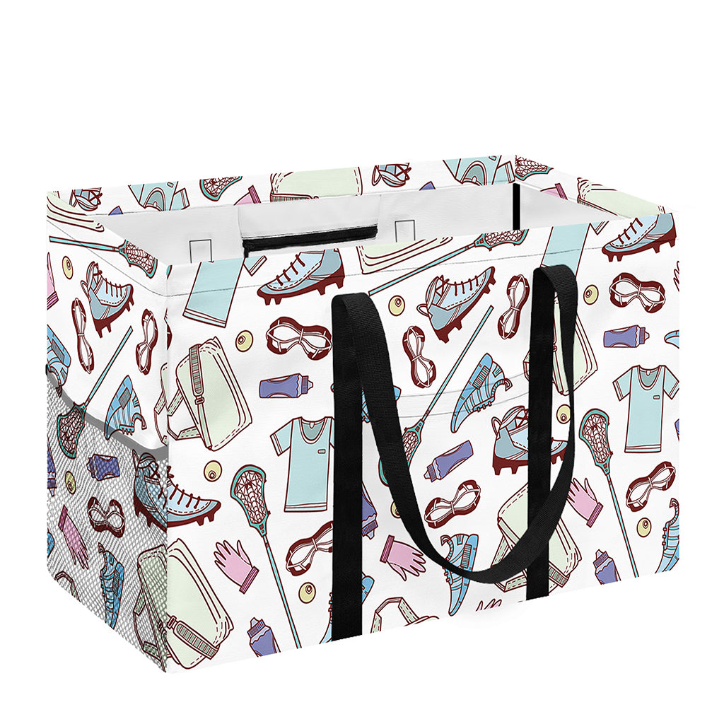 Lacrosse Sport Pattern Print Utility Tote Bag