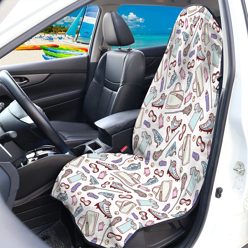 Lacrosse Sport Pattern Print Waterproof Car Seat Cover