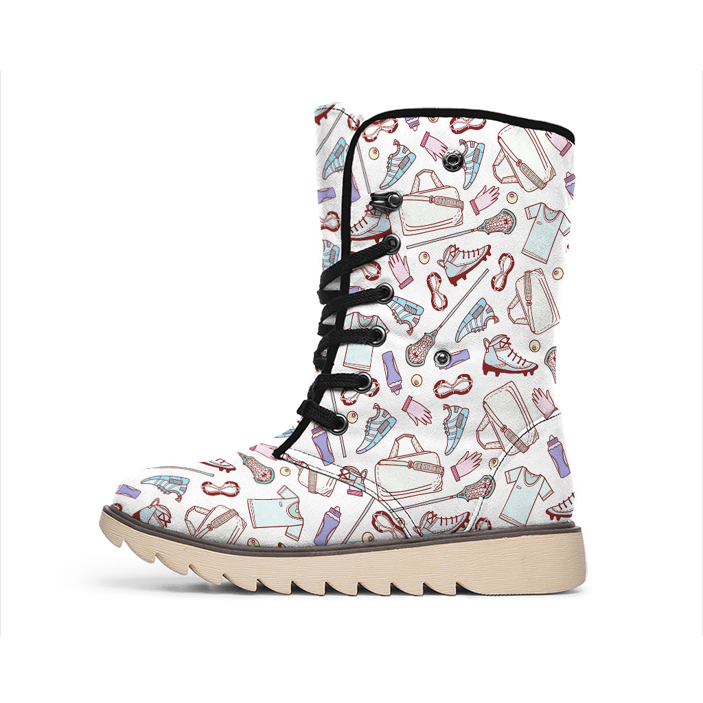 Lacrosse Sport Pattern Print Winter Boots