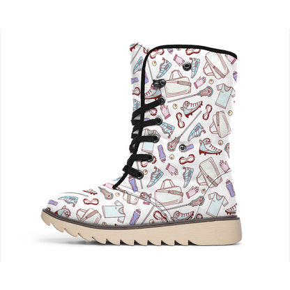 Lacrosse Sport Pattern Print Winter Boots