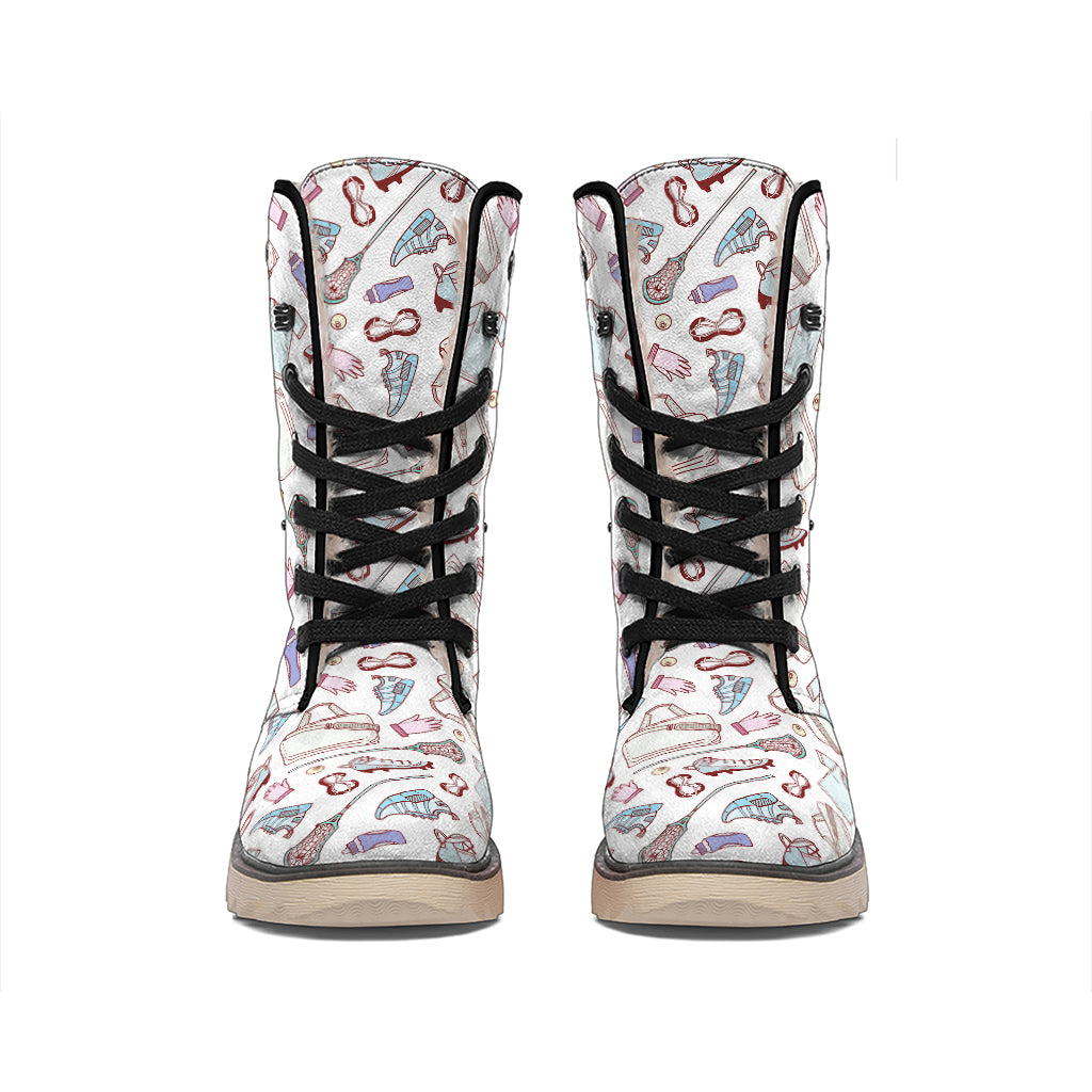 Lacrosse Sport Pattern Print Winter Boots
