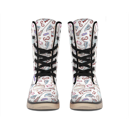 Lacrosse Sport Pattern Print Winter Boots