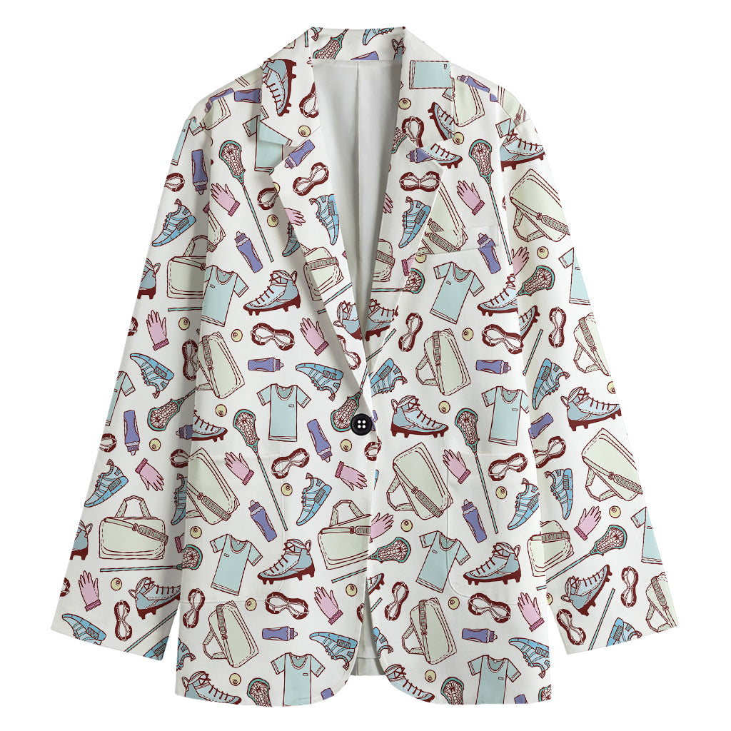 Lacrosse Sport Pattern Print Women's Blazer