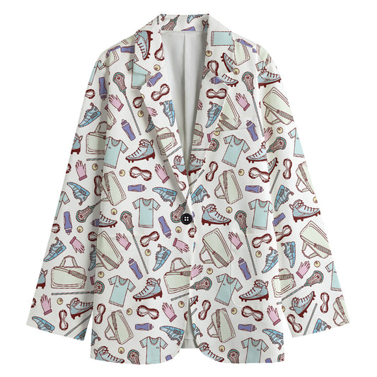 Lacrosse Sport Pattern Print Women's Blazer