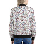 Lacrosse Sport Pattern Print Women's Bomber Jacket