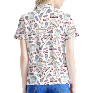 Lacrosse Sport Pattern Print Women's Polo Shirt