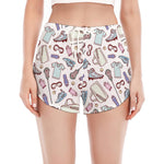 Lacrosse Sport Pattern Print Women's Split Running Shorts