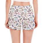 Lacrosse Sport Pattern Print Women's Split Running Shorts