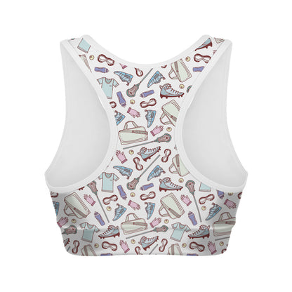 Lacrosse Sport Pattern Print Women's Sports Bra