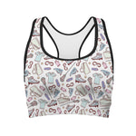 Lacrosse Sport Pattern Print Women's Sports Bra