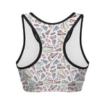 Lacrosse Sport Pattern Print Women's Sports Bra