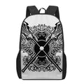 Lacrosse Sticks And Ornate Wing Print 17 Inch Backpack