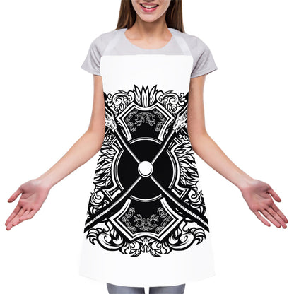 Lacrosse Sticks And Ornate Wing Print Adjustable Apron