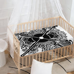 Lacrosse Sticks And Ornate Wing Print Baby Crib Sheet