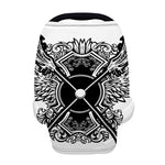 Lacrosse Sticks And Ornate Wing Print Baby Seat Cover