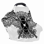 Lacrosse Sticks And Ornate Wing Print Baby Seat Cover