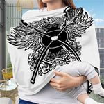 Lacrosse Sticks And Ornate Wing Print Baby Seat Cover