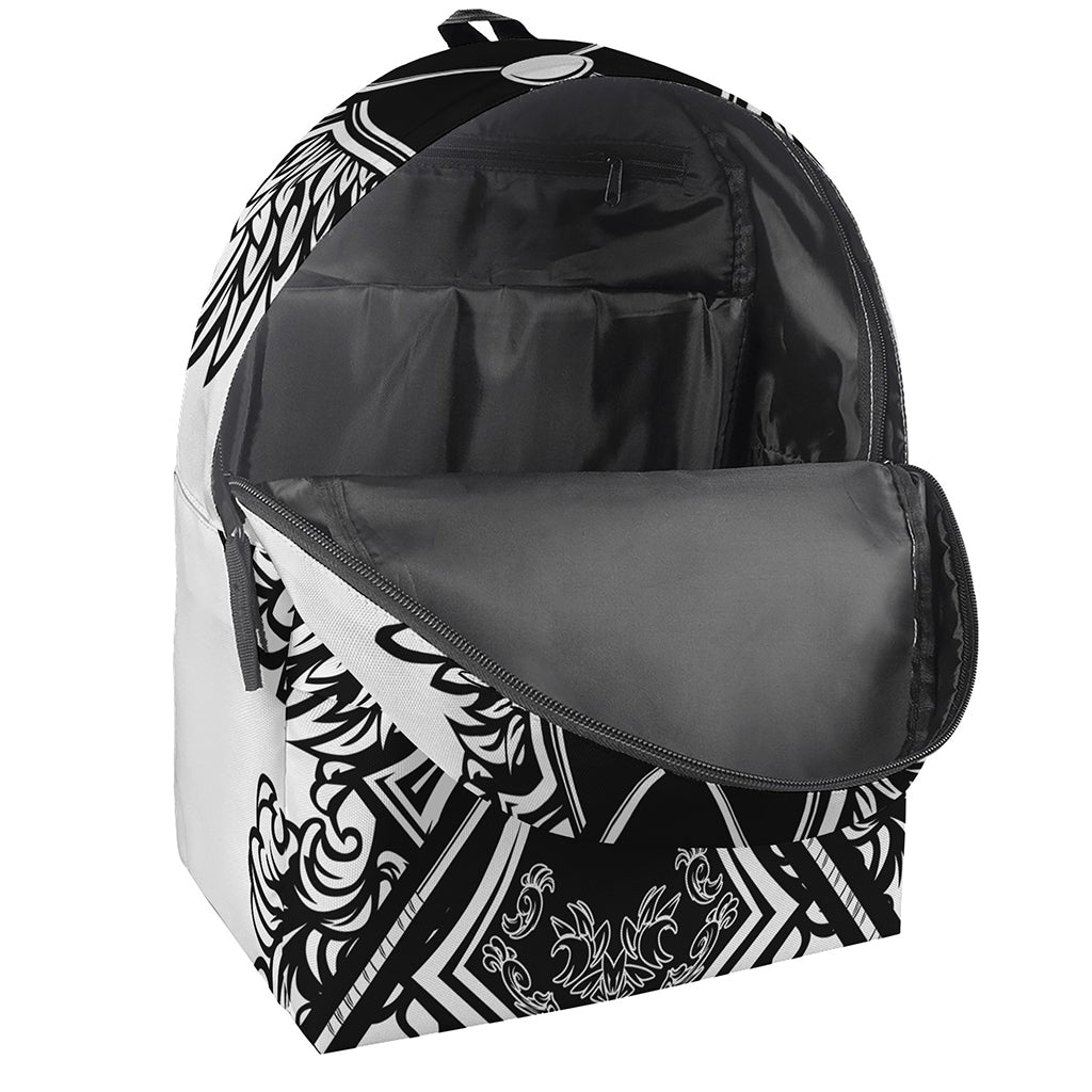 Lacrosse Sticks And Ornate Wing Print Backpack