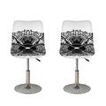 Lacrosse Sticks And Ornate Wing Print Bar Stool Covers