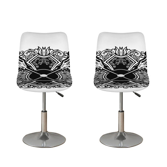 Lacrosse Sticks And Ornate Wing Print Bar Stool Covers