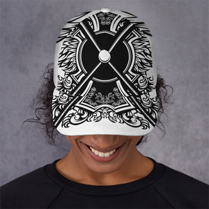 Lacrosse Sticks And Ornate Wing Print Baseball Cap