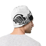 Lacrosse Sticks And Ornate Wing Print Beanie