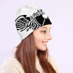 Lacrosse Sticks And Ornate Wing Print Beanie