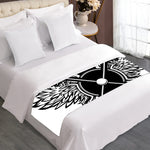 Lacrosse Sticks And Ornate Wing Print Bed Runner